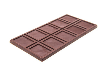 dark chocolate bar isolated on white background