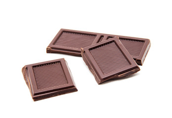 Roughly cut chunks of a chocolate bar