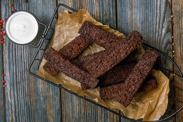 fried Garlic croutons