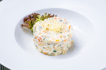 salad olivier on plate