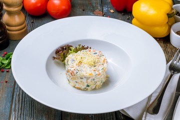 salad olivier on plate