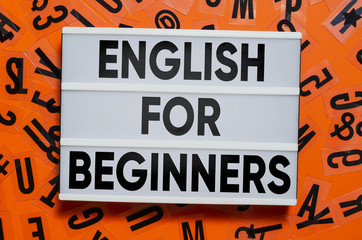 English for beginners concept