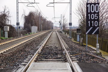 Fototapeta na wymiar Railway station . Industrial landscape with railroad . Railway .Heavy industry.