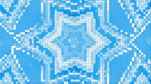 Abstract complex pattern from a mosaic. Dynamic bright transforming and pulsating composition. Ideal abstract background for any presentations. Looped