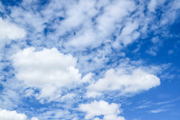 white heap cloud fly by wind blue sky background