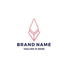 geometric prism logo vector blockchain bitcoin ethereum vector