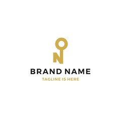 n letter key logo vector icon