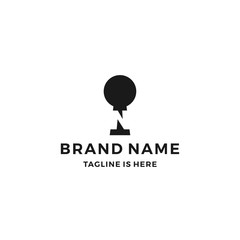 n letter keyhole logo icon