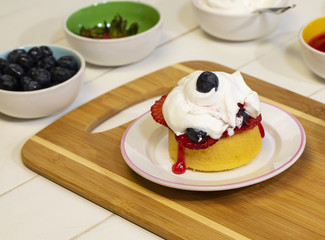 Preparing Fresh Berry Shortcake Dessert VIII