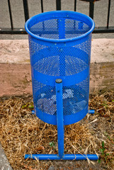 blue rubbish in the city