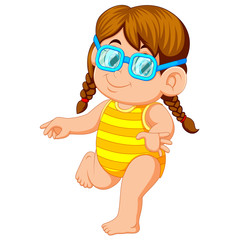 Beautiful and healthy woman in swimsuit