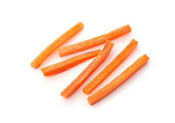 raw chopped carrot isolated on a white background