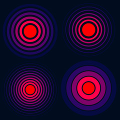 Creative vector illustration of pill target spot symbol, medical painkiller drug icon isolated on transparent background. Art design red pain circle. Abstract ache analgetic remedy medicine element