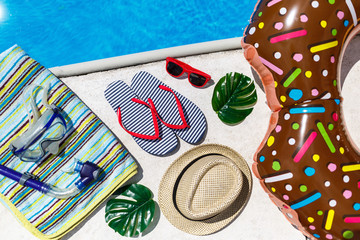 set for vacation, summer holidays. Travel, summertime concept