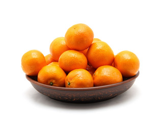 tangerine or mandarin fruit isolated on white background