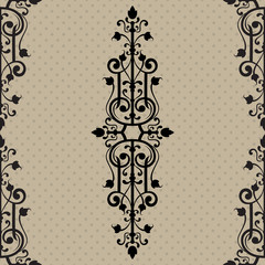 Vintage frame with black ornament