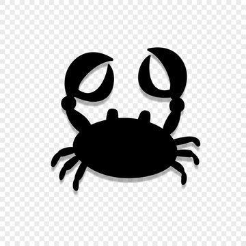 crab or cancer icon isolated on transparent background.