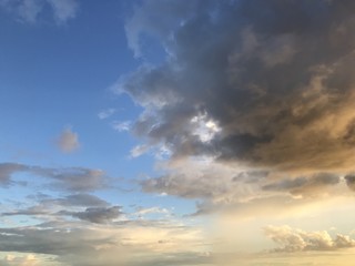 sunset and clouds in the sky