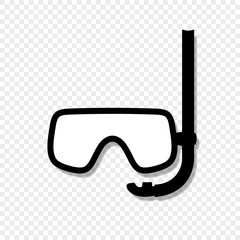 diving mask icon isolated on transparent background.