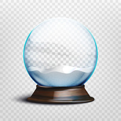 Stock vector illustration realistic empty christmas snow globe isolated on a transparent background. EPS10 - 212949027