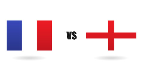 France vs England on a white background