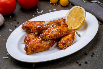 chicken wings in barbecue sauce
