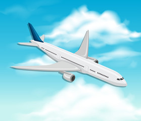 Obraz na płótnie Canvas A commercial airplane in sky