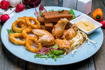 assorted beer snacks