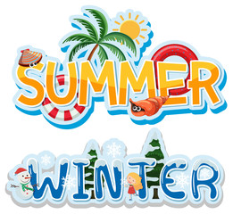 Fototapeta na wymiar Summer and winter banner