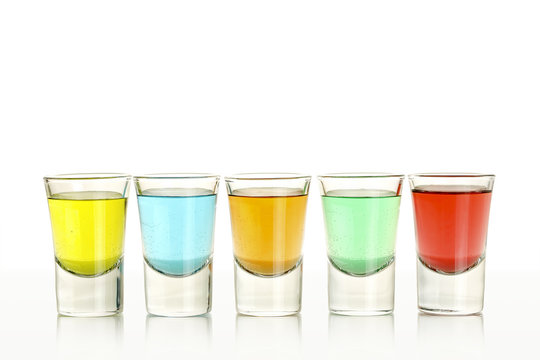 five colorful shots