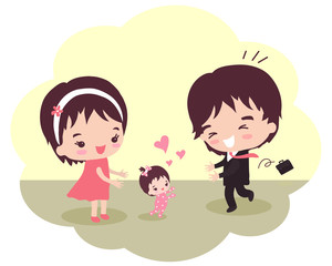 Папа вернулся с работы домой