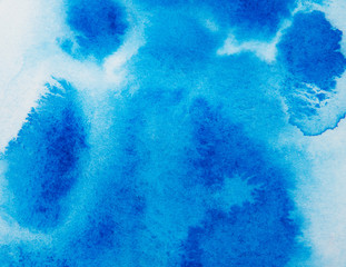 Blue abstract background in watercolor style
