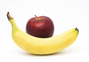 Apple and banana isolated