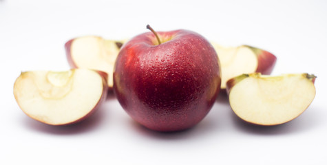 Apple with slices isolated