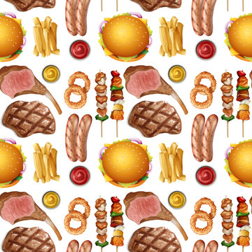 Seamless pattern of protein food