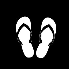 slippers icon isolated on black background.