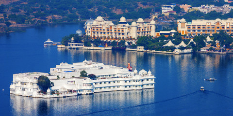Lake Pichola and Taj Lake Palace , Udaipur, India 