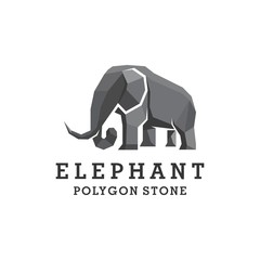 Elephant polygon stone