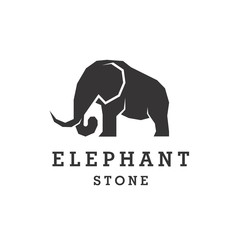 abstract animal Elephant stone logo design illustration vector custom logo design inspiration