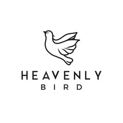 Fototapeta na wymiar Abstract animal dove bird logo design white grace church illustration custom logo design inspiration