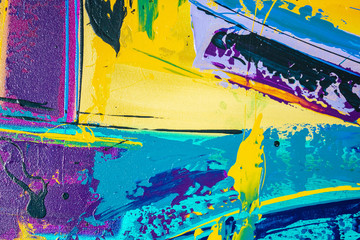 Fototapeta premium Colorful Abstract Texture, Oil Painting On Canvas, Multicolor Texture, Brushstrokes Of Paint, Can Be Use As Background Or Wallpaper.