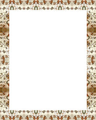 White Frame with Decorated Borders