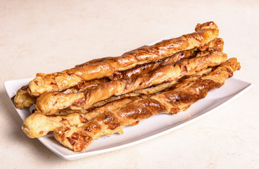 crispy sticks of puff pastry