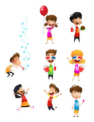 Cartoon children set