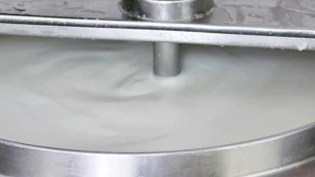 Process of cheese production in dairy factory, 4k Video Clip