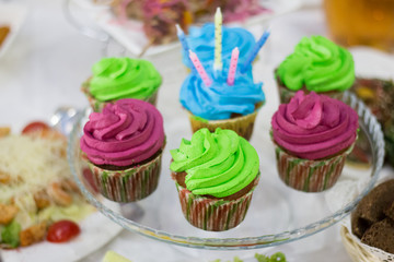 Multicolored cupcakes