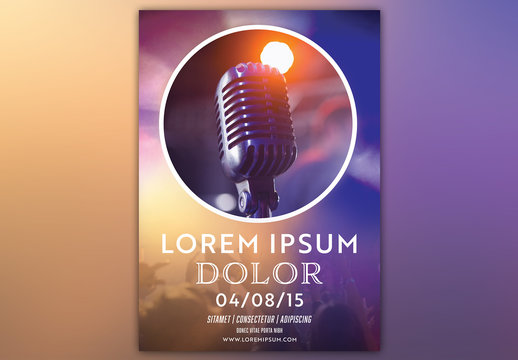 Event Poster with a Microphone Photo
