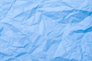 Blue crumpled paper texture background