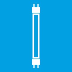 Fluorescence lamp icon white isolated on blue background vector illustration