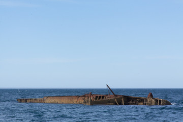 Ship wreck by the city